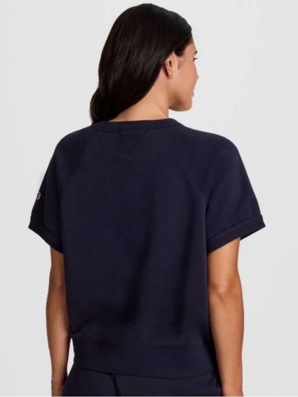 Champion Navy Short-Sleeve Crewneck Sweatshirt - Picture 2 of 6